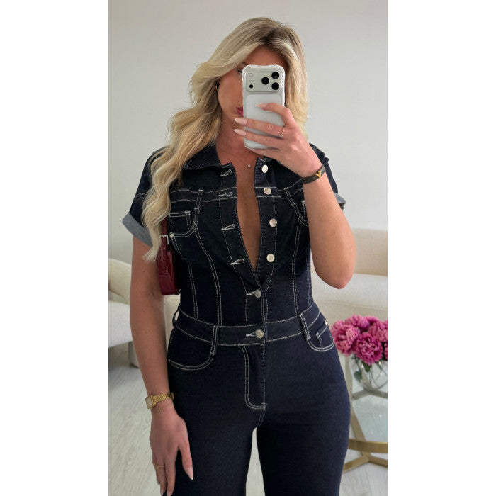 Combipantalon jeans extra long brut