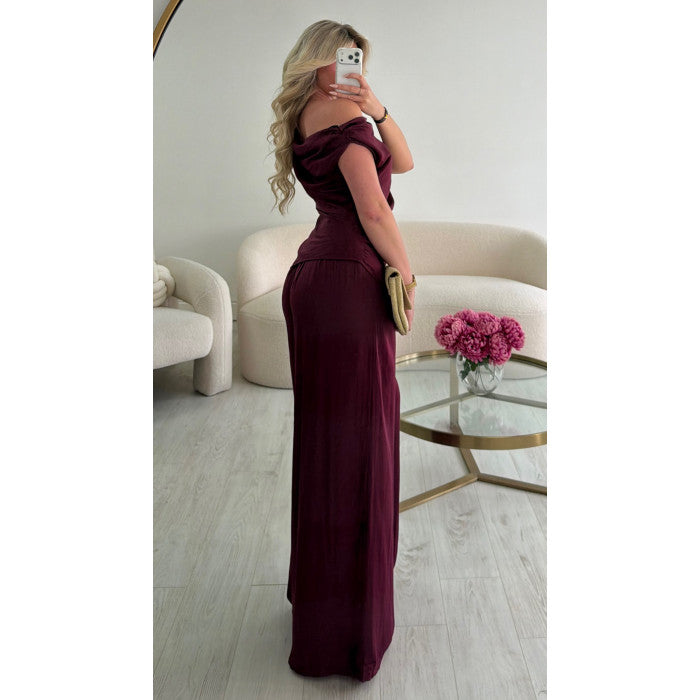 Ensemble palazzo fluide plum