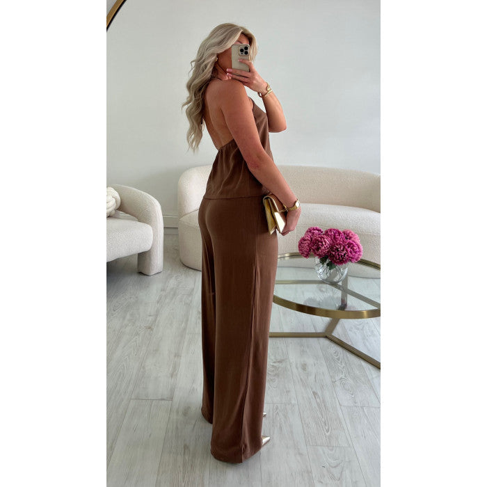 Ensemble pantalon lin choco