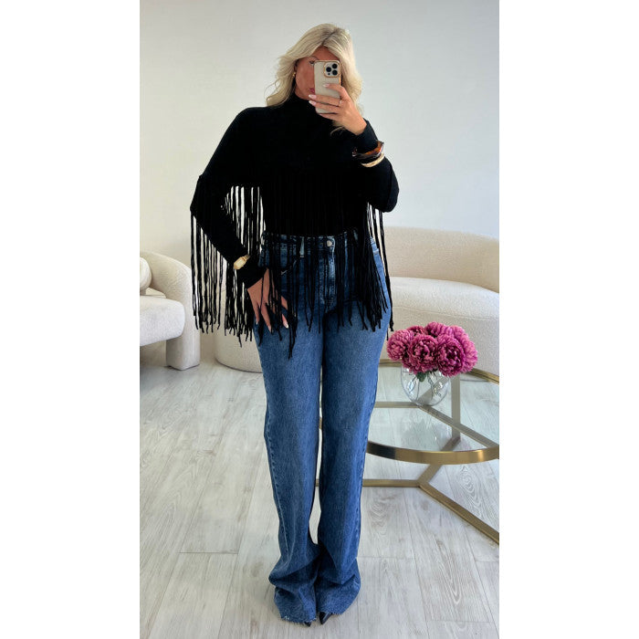 Jeans extra extra long bleu foncé