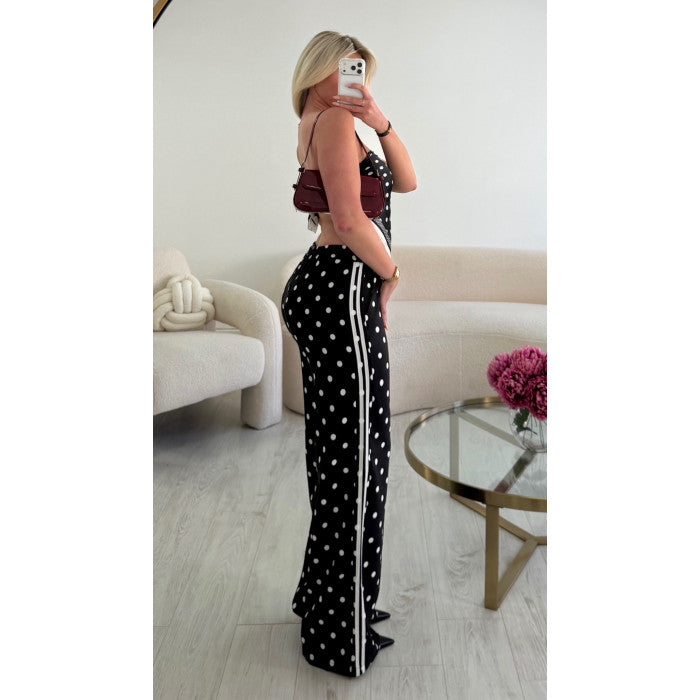 Pantalon casual pois bandes