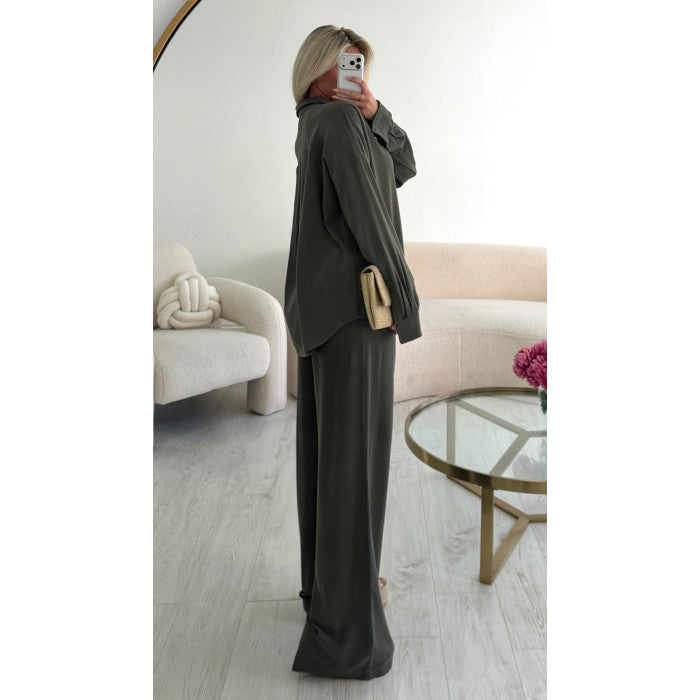 Pantalon lin kaki tall