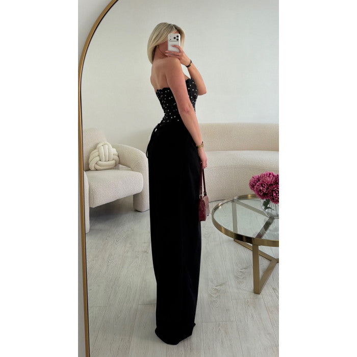 Pantalon barrel extra extra long noir