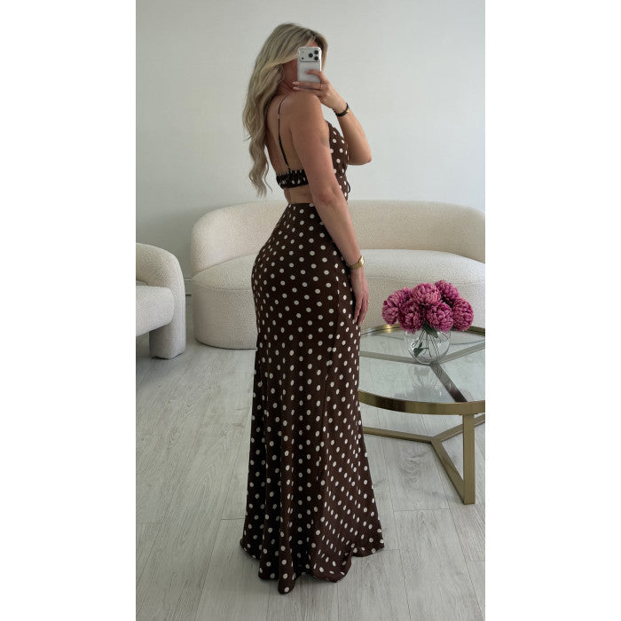 Robe longue pois choco