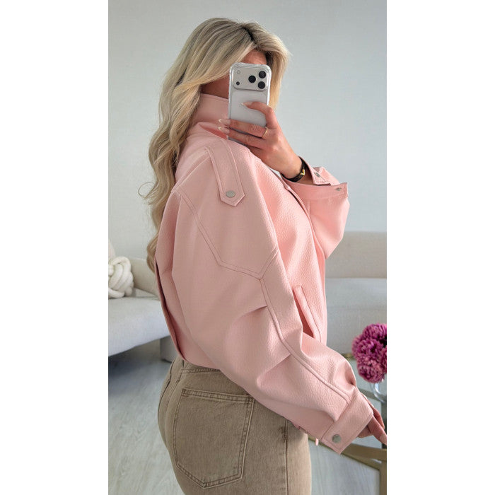 Veste simili col montant rose pastel